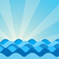 Vector image of sea waves