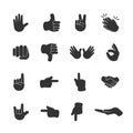 Vector image set hand icons.