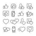 Vector image set of like icons.Icons of social networks.