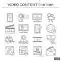 Set of video content icons