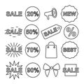 Vector image set sale line icons.