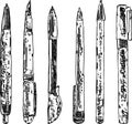 Vector image of a set of various pens Royalty Free Stock Photo