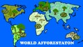 Map of world afforestation ratio