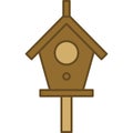 Bird House Filled Outline Icon Vector Royalty Free Stock Photo