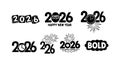 2026 new year countdown numbers happy celebration fireworks bold clock vector illustration Royalty Free Stock Photo