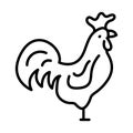 Rooster Outline Icon Animal Vector