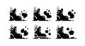 Boot footprint mud splatter vector icon set with pixel effect black silhouette illustration Royalty Free Stock Photo