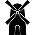 Windmill Spring Glyph Icon Vector