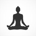 Vector image silhouette yoga woman.Yoga icon.