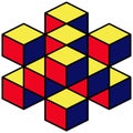 Image of a six-sided star composed of cubes