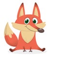 Vector image of smiling orange cartoon fox.