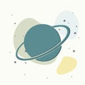 Vector image of space. Planet Saturn Icon Royalty Free Stock Photo