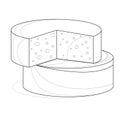 Vector image of a stack of round cheese rolls. Outline style. EPS 10