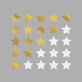 Vector image of 5 star rating. Gold stars vector icon Royalty Free Stock Photo