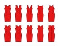 Vector image styles direct dresses with different necklines