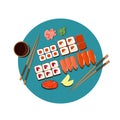 Vector image of sushi set