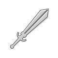 Vector image sword cartoon style on white isolated background