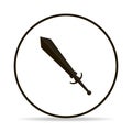 Vector image sword. Vector black icon on white background.