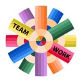 Vector image of teamwork. Teamwork concept, background, logo.