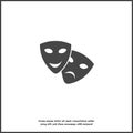 Vector Image Theatrical face mask. Drama and comedy, laughter and crying on white isolated background Royalty Free Stock Photo