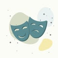 Vector Image Theatrical face mask. Drama and comedy on multicolored background Royalty Free Stock Photo