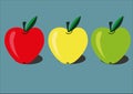 vector image of three apples Royalty Free Stock Photo