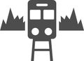 Vector image of a train on the rails. Royalty Free Stock Photo