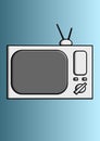 Vector image of a tv with antenna place for text