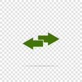 Vector image two arrows. Right arrow and left arrow. The icon shows the direction on transparent background