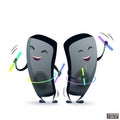 Cartoon characters funny dancing speakers