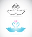 Vector image of two loving swans Royalty Free Stock Photo