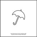 Vector Image umbrella. Vector icon umbrella rain protection on white isolated background