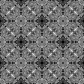 Vector - Black and white seamless pattern, lace texture, vector tulle ornament