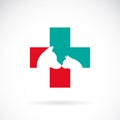 Vector image of veterinary symbol with dog and cat Royalty Free Stock Photo
