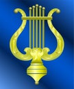 Vector image of vintage gold lyre