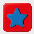 vector image volumetric icon favorites, star of blue color