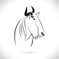 Vector image of an wildebeest head design on the white background