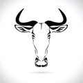 Vector image of an wildebeest head design on the white background