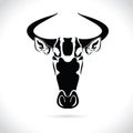 Vector image of an wildebeest head design on the white background