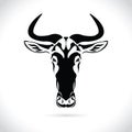 Vector image of an wildebeest head design on the white background