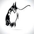 Vector image of an wildebeest head design on the white background