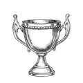 Vector image of winner trophy. Sketch of sport