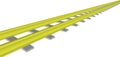 Vector image Yellow railway on white
