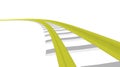 Vector image Yellow railway on white