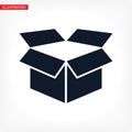 Box vector icon or logo in modern line style. vector icon High quality black outline pictogram for website design and mobile apps Royalty Free Stock Photo