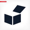 Box vector icon or logo in modern line style. vector icon High quality black outline pictogram for website design and mobile apps Royalty Free Stock Photo