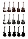 Guitars, Music Instruments, Silhouette Royalty Free Stock Photo