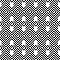 Repeating geometric tiles. Striped Diagonal hexagonal zigzag. Monochrome geometric background. Contemporary graphic design.