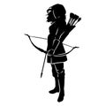 archer player silhouette. silhouette of archer player gestures, poses, expressions Royalty Free Stock Photo