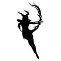 archer player silhouette. silhouette of archer player gestures, poses, expressions Royalty Free Stock Photo